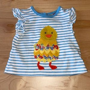 Baby Boden Striped Shirt with Chick Size 0-3 months | Easter Chick Shirt 🐥